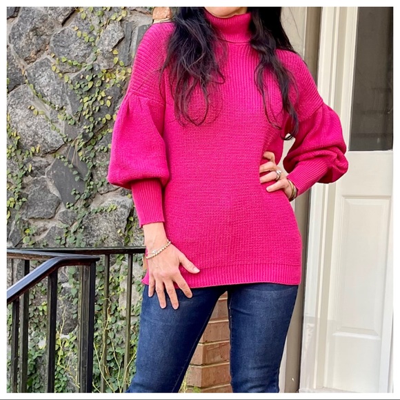 Fabulous Puff Sleeve chic turtle neck sweater - Picture 4 of 7